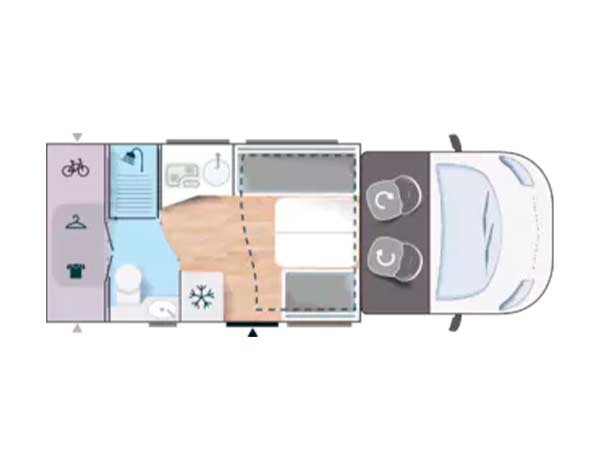 Plano autocaravana Challenger 252