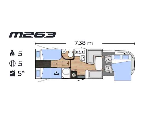 plano autocaravana mileo M263