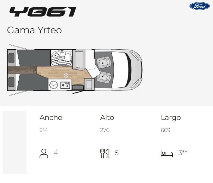 plano autocaravana benimar Y861